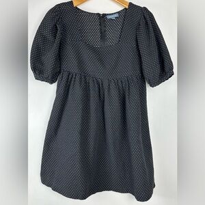 ModCloth babydoll Mini dress Size 4 black polkadot